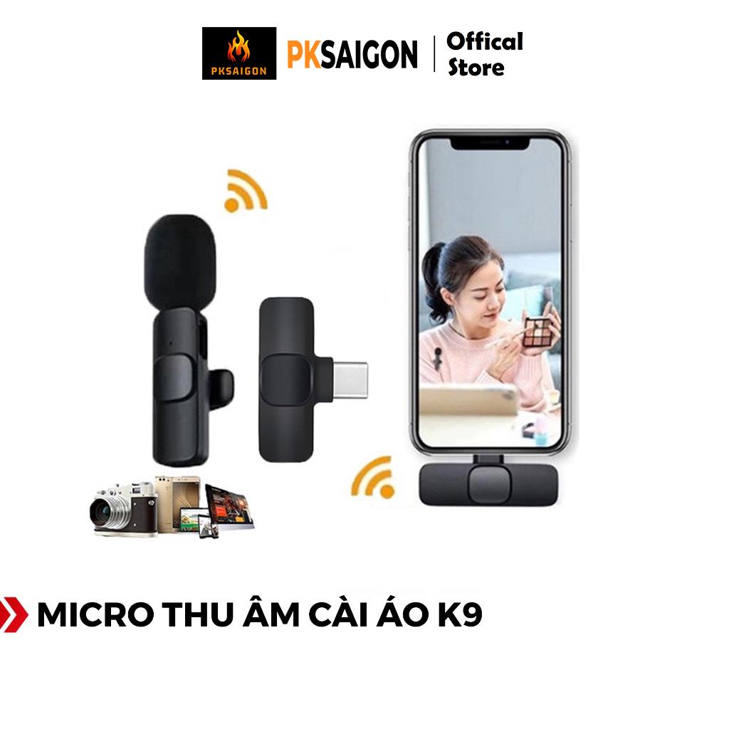 Micro Thu Âm Không Dây Cài Áo K9, Khử Tiếng Ồn Cao Cấp - Khoảng Cách 20m - Chính Hãng PKSAIGON