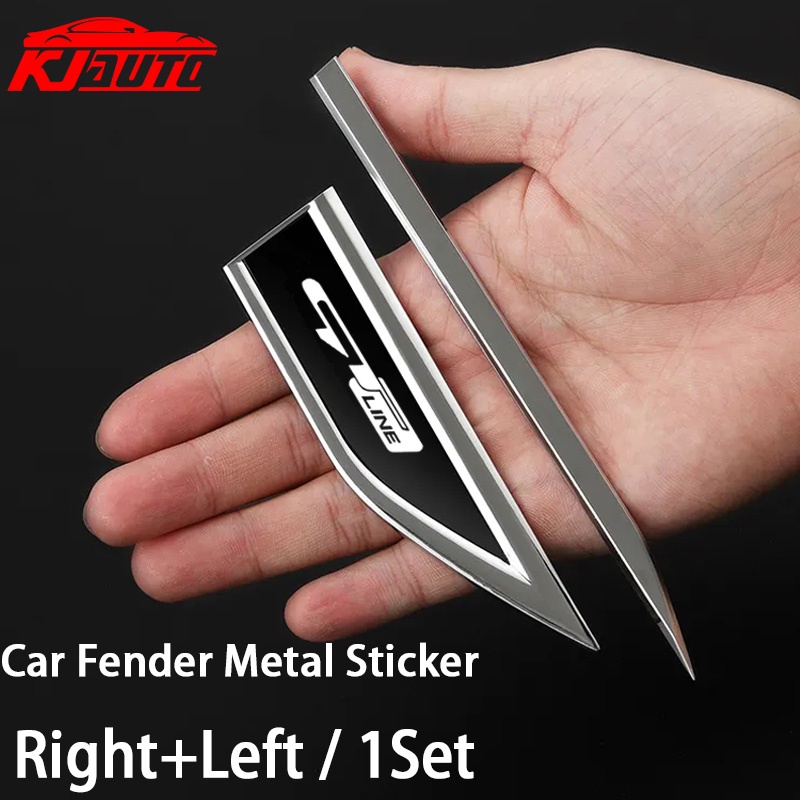 FENDER Miếng Dán logo 3d Bằng Thép Không Gỉ Trang Trí Cửa Xe Hơi kia gt line morning seltos k2 k3 k5 carens forte cerato soluto rio
