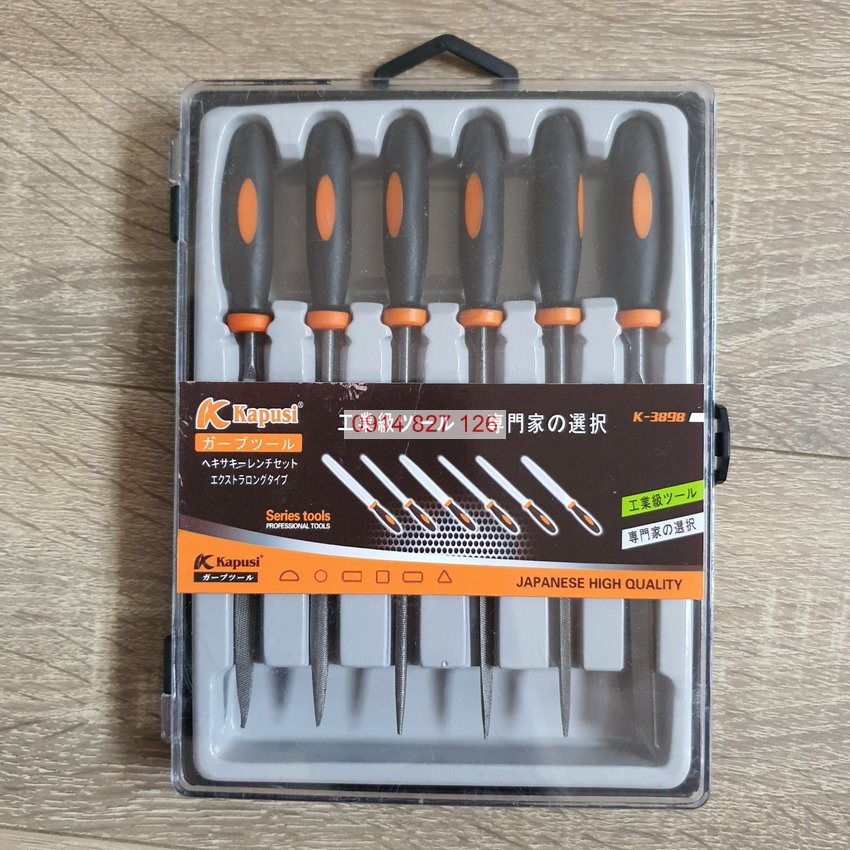 Bộ dũa 6 cái hãng KAPUSI Japan K-3898, dài 140mm, chất liệu hợp kim cao cấp, Bh 12 tháng Kouritsu Official Store
