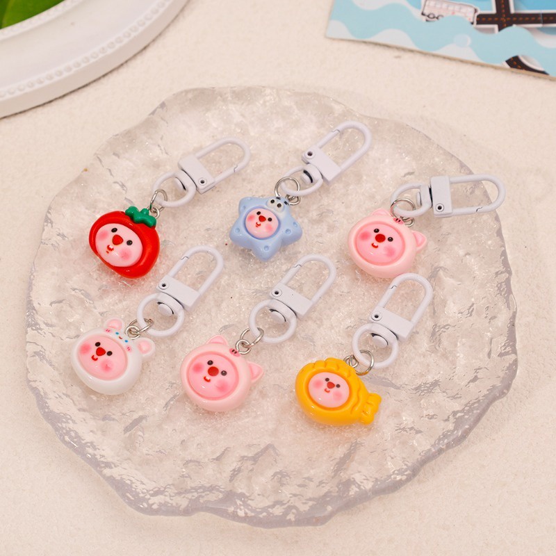 Kawaii Móc Khóa Ba Lô / Móc Khóa Xe Hơi Bằng Nhựa resin Màu Kẹo Ngọt Ngào Đáng Yêu charms