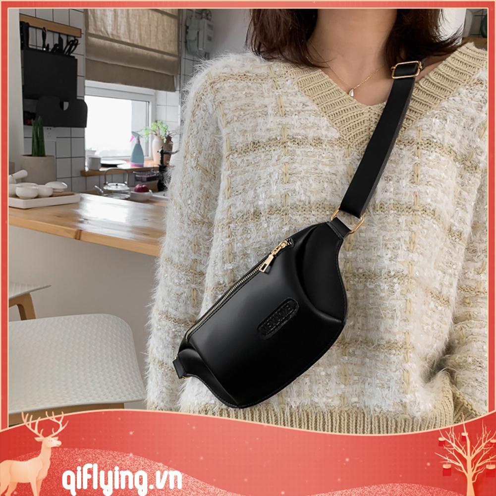 Túi Đeo Hông Nhỏ Bằng Da pu Màu Trơn Thời Trang Thường Ngày Cho Nữ