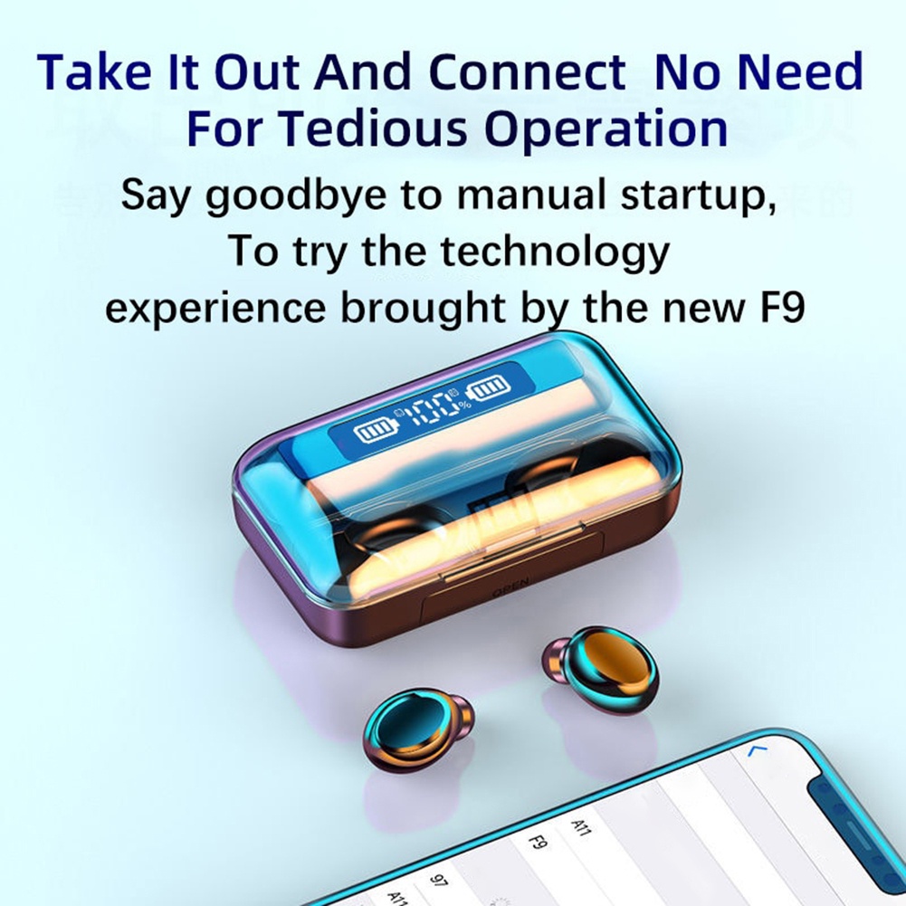 Tai Nghe Thể Thao Không Dây f9 Sử Dụng Pin Dài Tiện Lợi