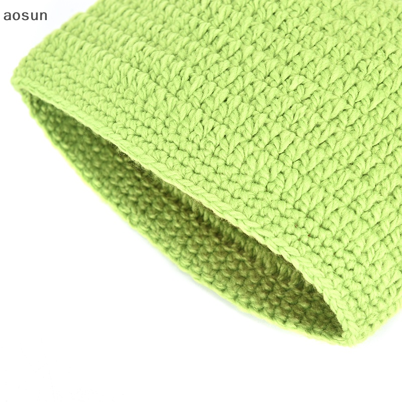 Aosun Mũ Len Dệt Kim unisex Màu Xanh Lá Cây Vui Nhộn Cho Bữa Tiệc balaclava monster shrek