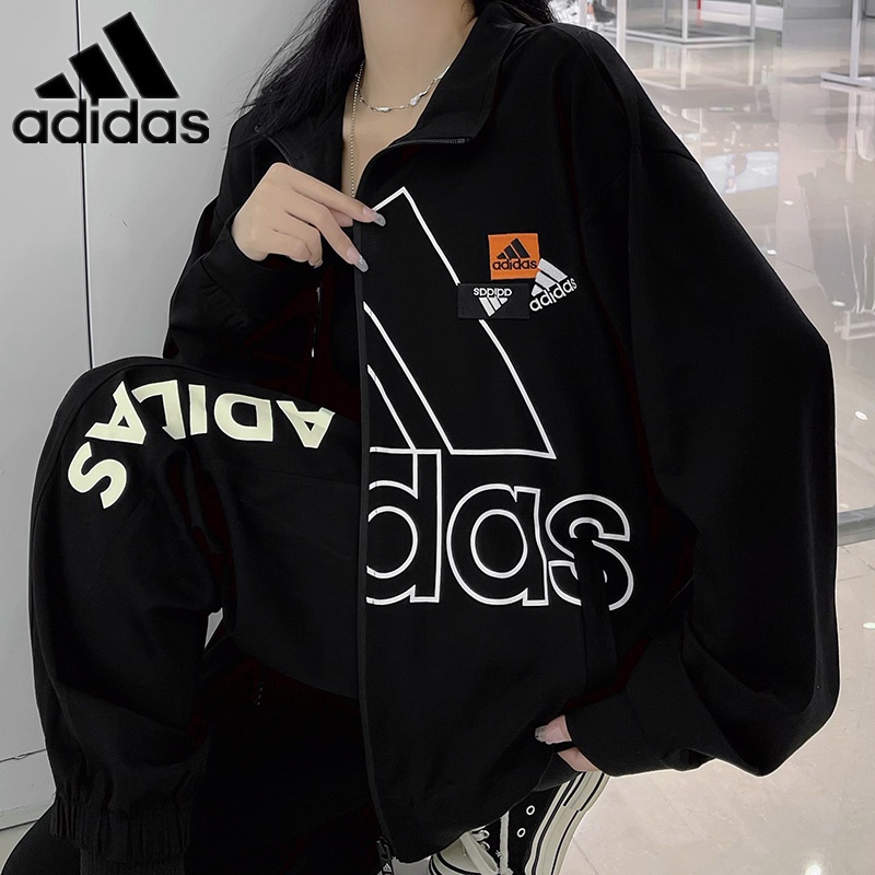 Bộ Đồ Thể Thao adidas Vải cotton Tay Dài Thêu logo Cá Tính Cho Các Cặp Đôi