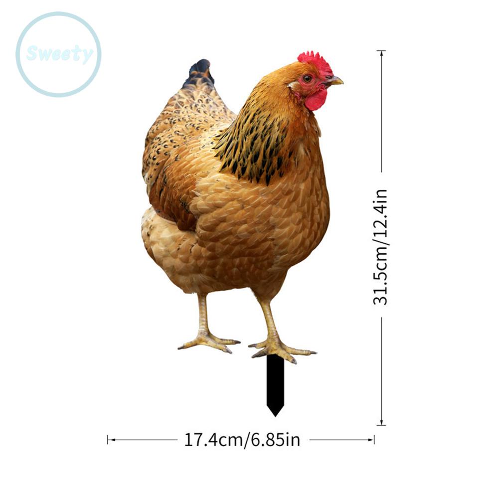 Bộ 2 Bảng Hiệu Trang Trí Sân Vườn Hình Gà Trống Mới