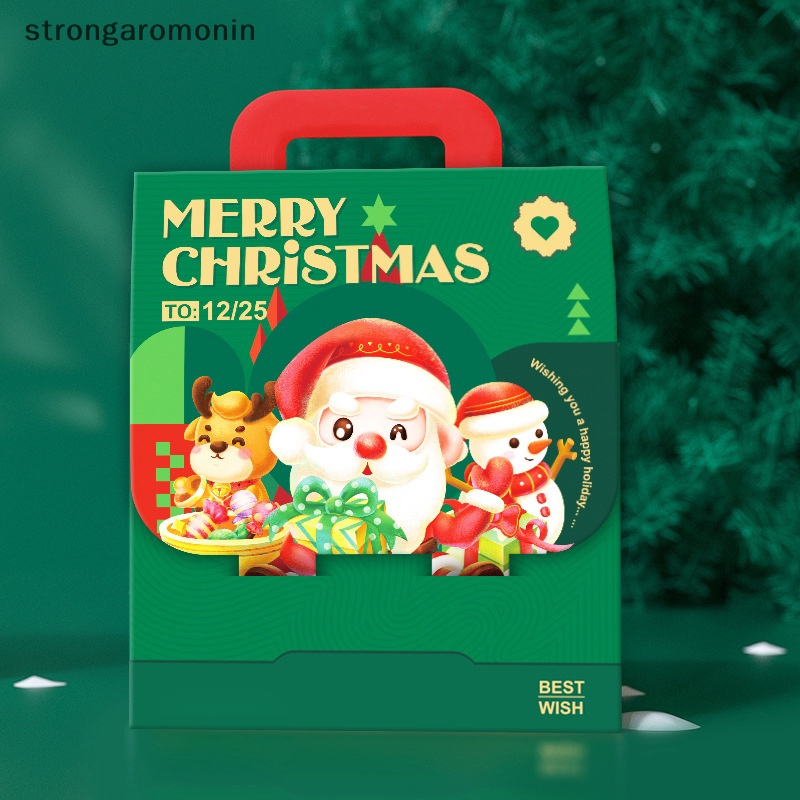 St Hộp Quà Tặng Giáng Sinh / Năm Mới Cầm Tay Hình Ông Già Noel eve Táo Dễ Thương