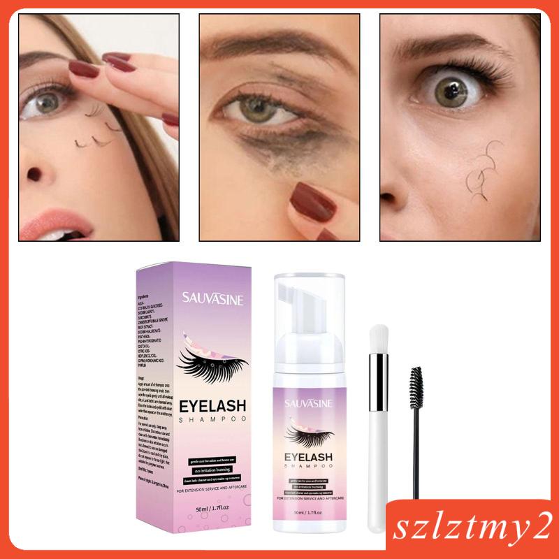 Dầu Gội Làm Sạch Lông Mi Chuyên Nghiệp 50ml Kèm Cọ Làm Sạch Dành Cho Khách Sạn / Trong Nhà