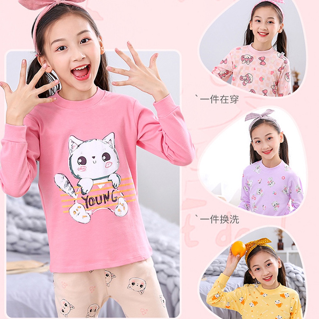 Hoạt Hình Bộ Đồ Ngủ 2 Món Bằng Vải cotton Tay Dài Dành Cho Bé Trai