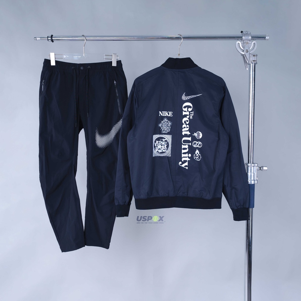 Bộ thể thao Nike Alphabet Logo Printing Black