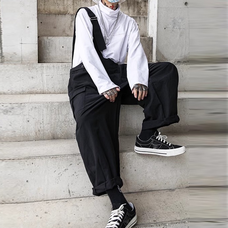 INCERUN Quần Yếm Một Dây Màu Trơn Thời Trang Cho Nam