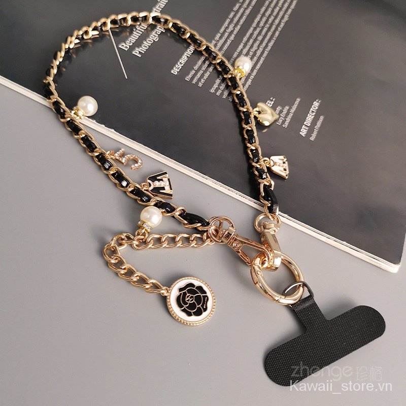 {Hàng Mới Về] Dây Đeo Cổ Tay Ngắn Mặt Dây Phong Cách chanel Cho Điện Thoại Set 5 Mặt Dây Chuyền / 5 