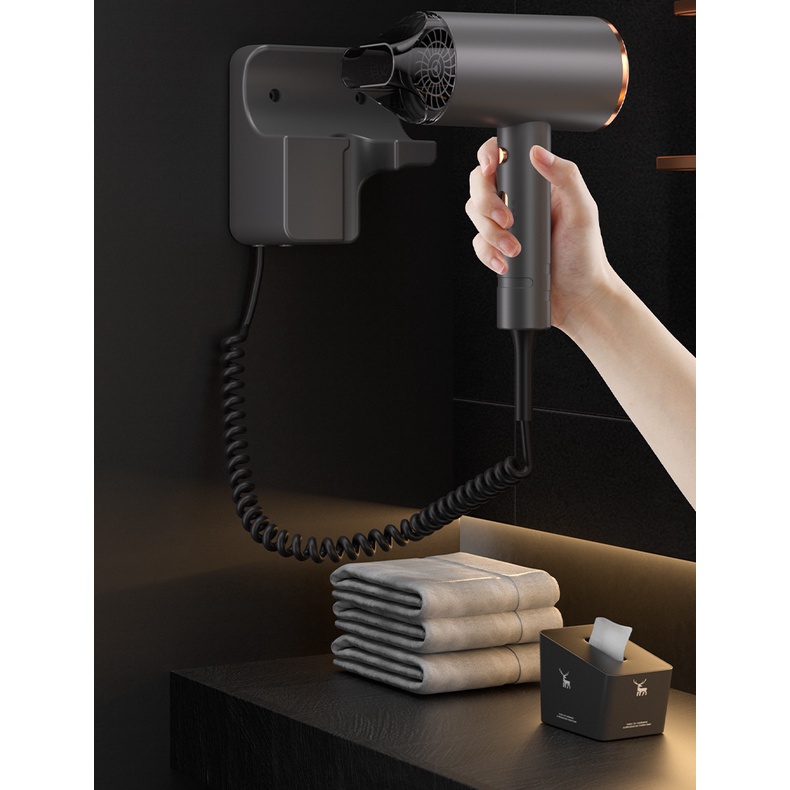JIASHI Máy sấy tóc gia đình công suất cao máy sấy tóc không đục lỗ treo tường