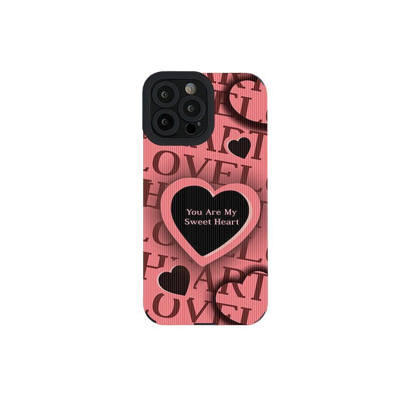 Ốp Điện Thoại Họa Tiết Trái Tim Kiểu Nhật Hàn Dễ Thương Cho Iphone 11promax 14 13 12 6s 8plus 15promax