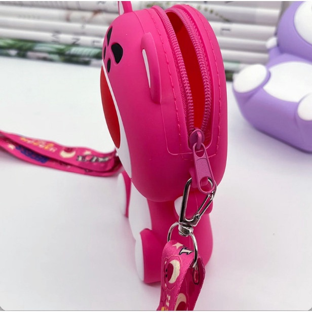 Túi đeo chéo hình gấu dâu lotso hoạt hình dễ thương cho bé gái, túi xinh cho bé