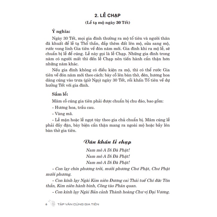 Sách - Tập văn cúng gia tiên