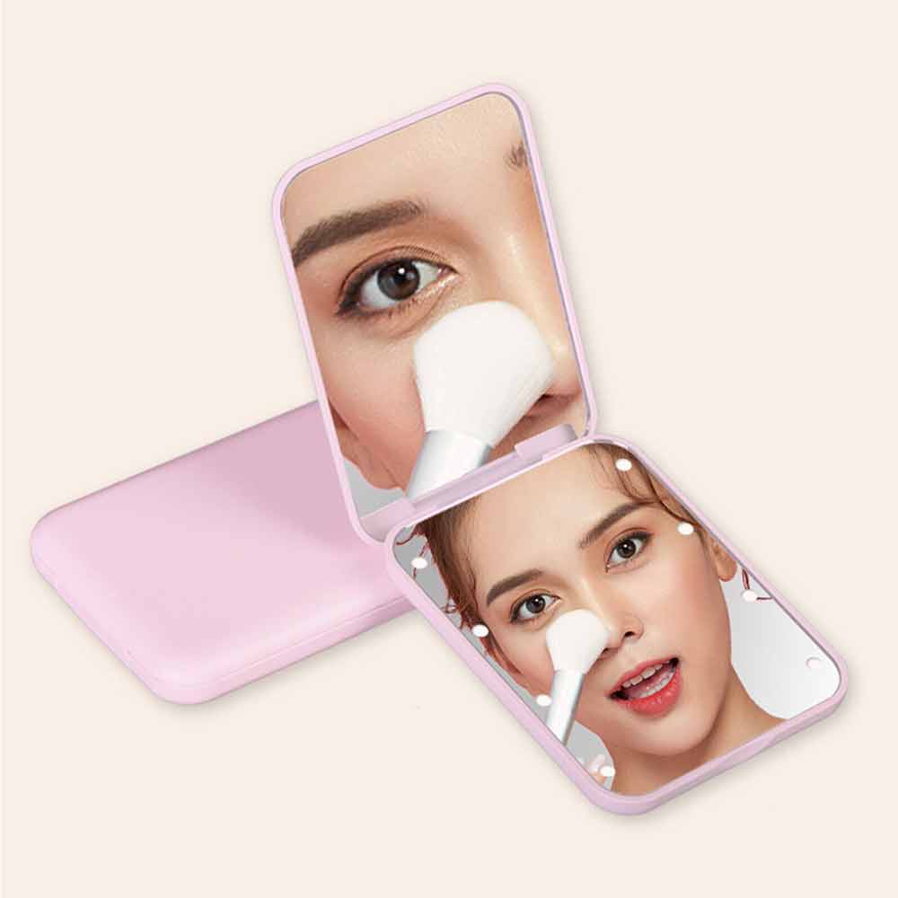 Mini Portable LED Makeup Mirror Foldable Lighting Makeup Flip Beauty Makeup Mirror Travel