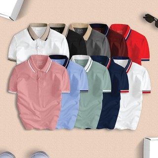 Áo thun POLO nam Phối cổ BASIC vải cá sấu CVC kháng khuẩn, chống nhăn, thoáng mát