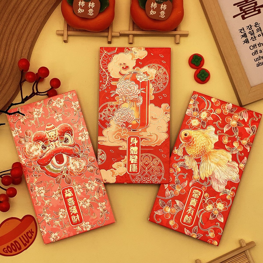 🔥New year Bao Lì Xì Năm Mới 2024 Họa Tiết Rồng Phong Cách Trung Hoa