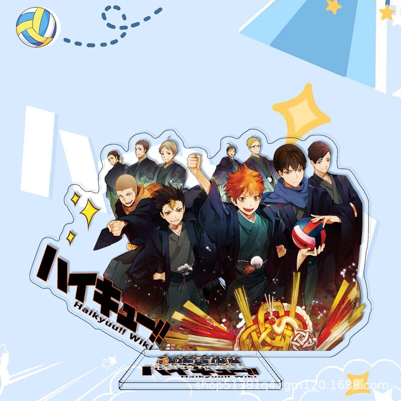 Mô hình Standee Anime Haikyuu!! Volleyball Boys Hinata Shoyo Kageyama Tobio in hình nhân vật 2 mặt rõ nét decor để bàn