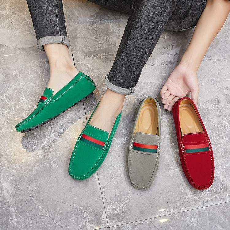 Thời Trang Giày Lười Da Lộn Phong Cách retro Cho Nam