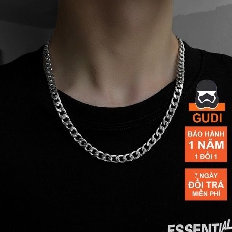 Dây Chuyền Nam Chuỗi Trơn Bản Vừa Vòng Cổ Nam Nữ Unisex Cuban Basic HipHop Ngầu Chất Liệu Titan Không Rỉ Gudi St