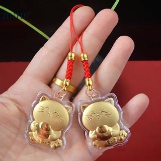 Móc khóa điện thoại hình mèo may mắn