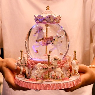  Hộp Nhạc Quả Cầu Tuyết Pha Lê Hình Hoa Tuyết   Con Kỳ Lân Phát Nhạc Làm Quà Giáng Sinh Cho Bạn Gái 