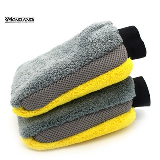 MONDANDI 1 Chiếc Găng Tay Rửa Xe Hơi Bằng Sợi Microfiber Mềm Mại Tái Sử Dụng Được