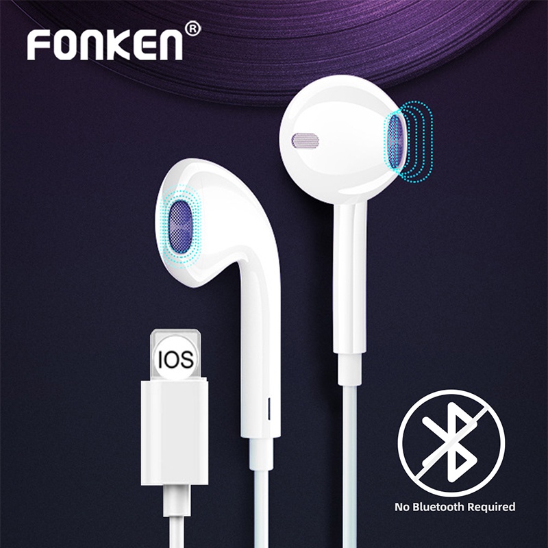Fonken Tai Nghe Nhét Tai Jack 3.5Mm Có Micro Âm Thanh stereo Sống Động Cho samsung huawei ip