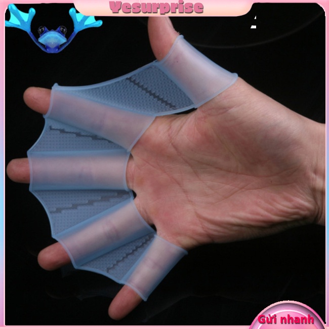 Yesurprise 1 Cặp Đệm silicone Cầm Tay Hình Ếch Dùng Khi Bơi Lội