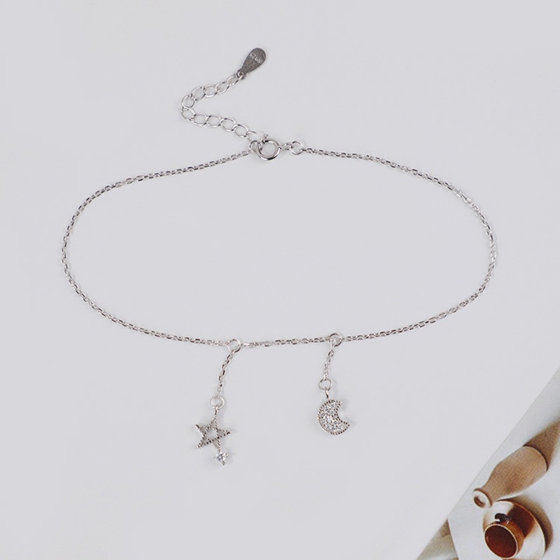 Thời Trang Lắc Chân Hình Ngôi Sao / Mặt Trăng Đính Đá zircon