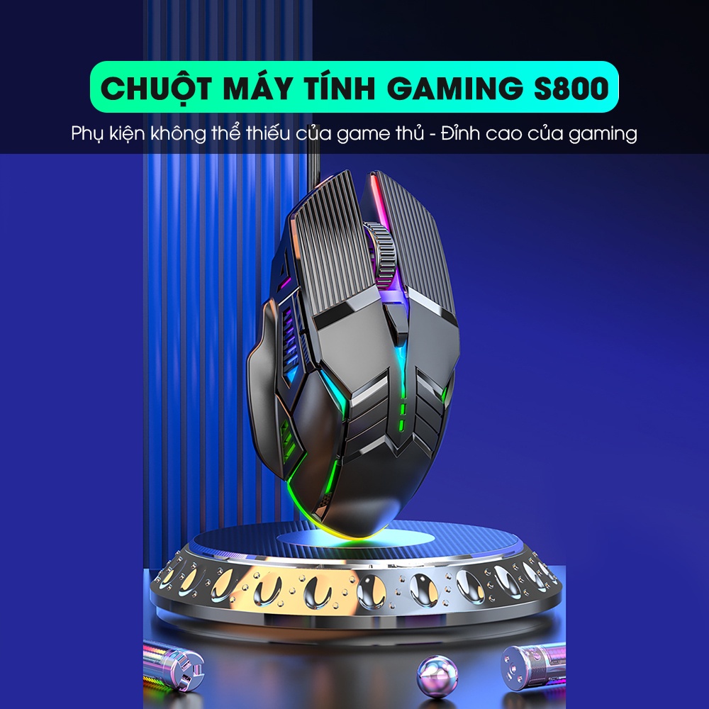 Chuột Chơi Game s800 Có Dây Đèn led rgb 6 Nút 3200Dpi Chất Lượng Cao