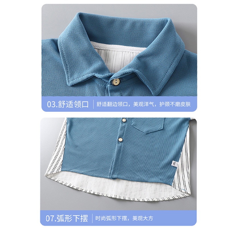 Áo Sơ Mi Dài Tay Họa Tiết Sọc Cho Bé Trai 4-9 Tuổi