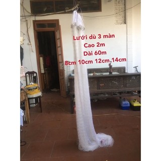 [ Chất Lượng ] Lưới Dù 3 Màn Nhật Bản Siêu Bền -  Cao 2m Dài 60m - Mắt Then 4 5 6 7 Lưới Chìm