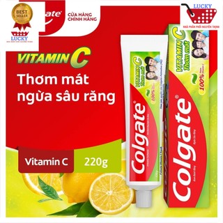 Kem đánh răng colgate vitamin c 170g/ 220g -thơm mát 100% - giảm nhiệt miệng