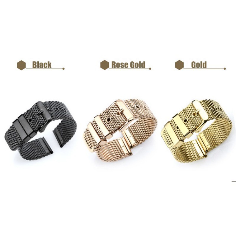 Dây Đeo Đồng Hồ Bằng Thép Không Gỉ 18mm 20mm 22mm 24mm 0.4mm 1.0mm mseh Dành Cho Nam Và Nữ