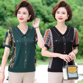 Hàng Mới Về Áo Thun Tay Ngắn Phong Cách Mới Cho Phụ Nữ Trung Niên
