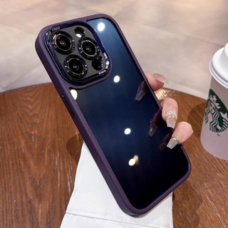 Ốp Điện Thoại Trong Suốt Viền Kim Loại Chống Sốc Cho iPhone 15 Pro MAX 14 13 12 Pro MAX