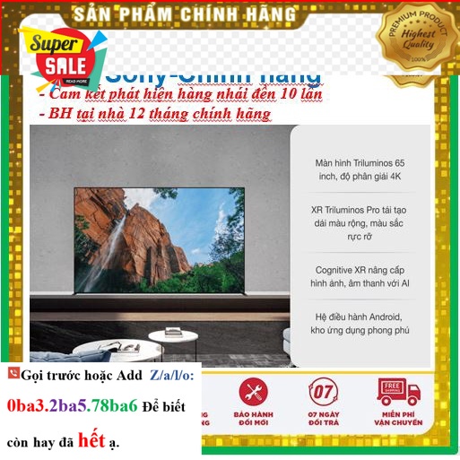 Hãng&gt; Smart Tivi Sony 65 Inch 4K XR-65X90J &lt; Chính hãng BH:24 tháng tại nhà toàn quốc &gt; - Mới 100%