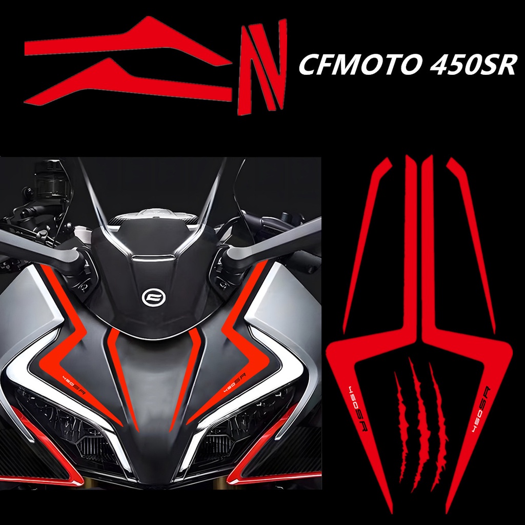 Xe Máy CFMOTO 450SR Phụ Kiện Phản Quang Mặt Trước Fairing Miếng Dán Sọc Decal Chống Thấm Nước Đuôi T