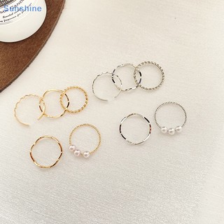 Set 5 nhẫn hở bằng kim loại thời trang dành cho nữ