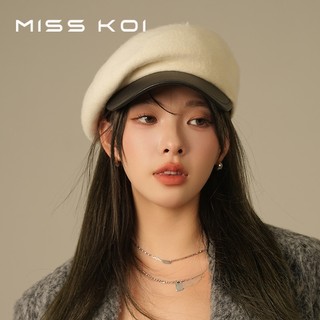 Misskoi  Mũ Nồi Len Sang Trọng Thanh Lịch Nữ Thu Đông Nhật Bản Retro Phù Hợp Với Mũ Newsboy Mũ Họa Sĩ Mũ Hình Bát Giác