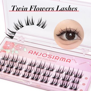 ANJOSIRMA DIY Cụm 10-12 Mix Lông Mi Dài Trung Bình Trang Điểm Có Thể Tái Sử Dụng