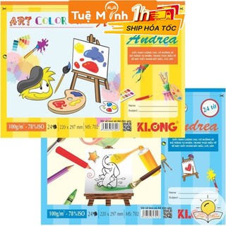 Sổ vẽ 24 tờ A4 có đường xé tiện lợi MS 702 bìa ngộ nghĩnh KLong VPP TUE MINH - vở tập vẽ Klong