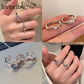 1 Nhẫn Hở Đính Đá Zircon Thời Trang Sáng Tạo Lãng Mạn Cho Cặp Đôi