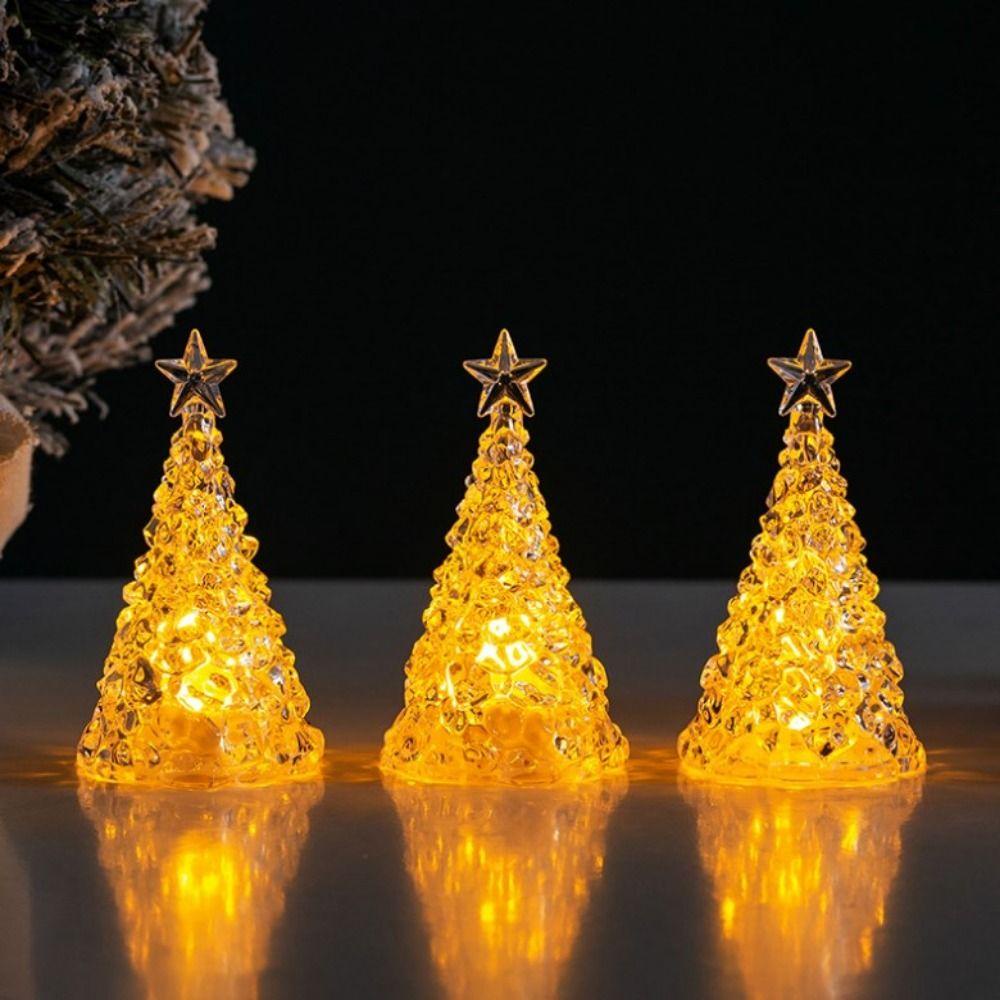 Cây Thông Noel mini Bằng Pha Lê Phát Sáng Để Bàn Trang Trí Giáng Sinh