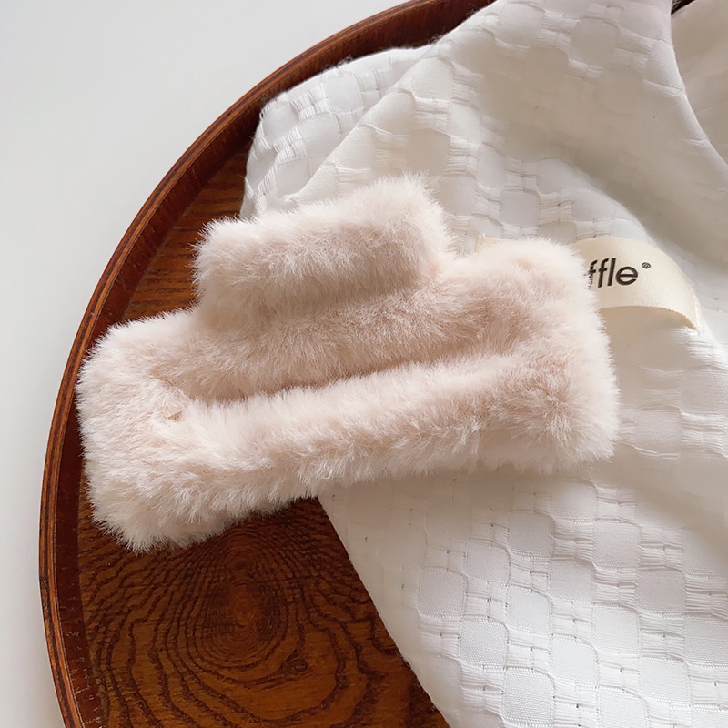 Kẹp Tóc Hình Vuông Phủ Lông Nhiều Màu Sắc Thời Trang Cho Nữ