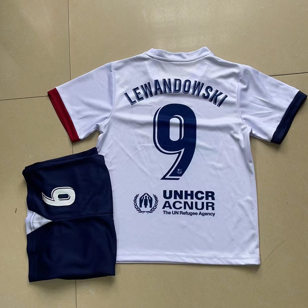 Bộ Đồ Đá Banh Số 23-24 Đội Tuyển barcelona Số 9 lewandowski Cho Trẻ Em