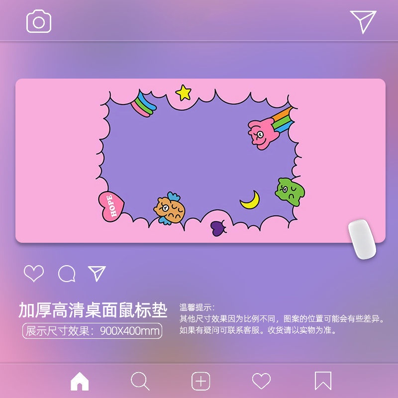 Hoạt Hình Tấm Lót Chuột Bàn Phím Máy Tính Chống Trượt Cỡ Lớn In Hình Dễ Thương