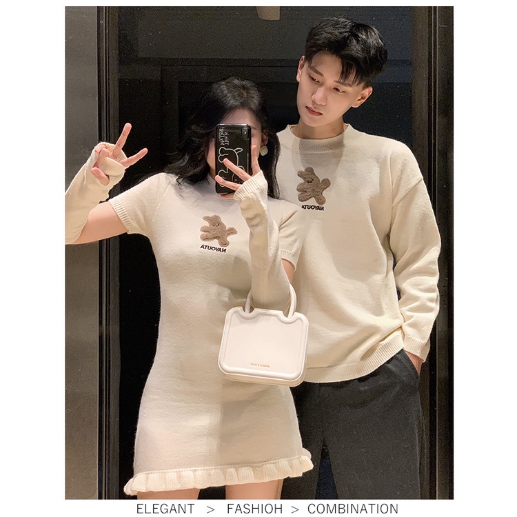 Áo Sweater Cặp Đôi Phong Cách Ngọt Ngào Thời Trang Thu Đông island-2023